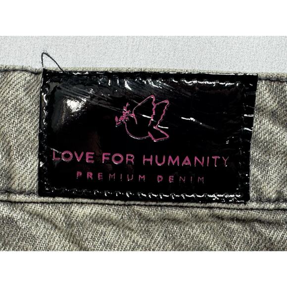 Love For Humanity Women's Baggy Gray Cargo Denim Jeans - Size 9/29 (30x30) - Picture 3 of 5